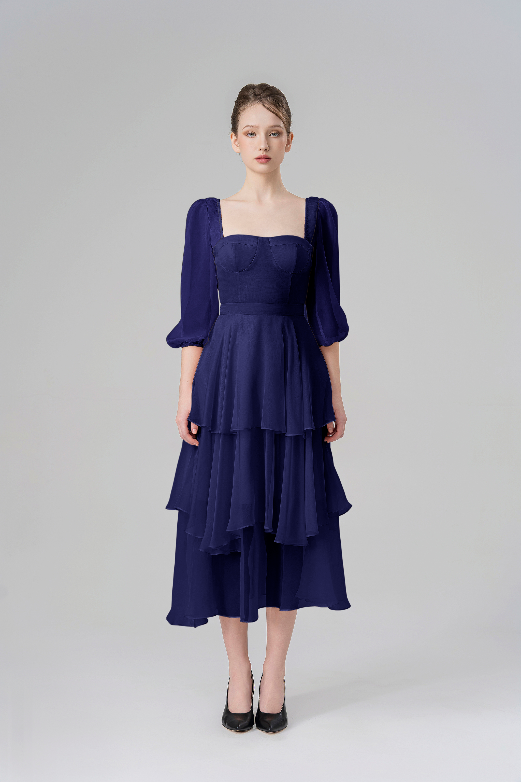 navy organza palmerston dress Navy Organza Palmerston Dress