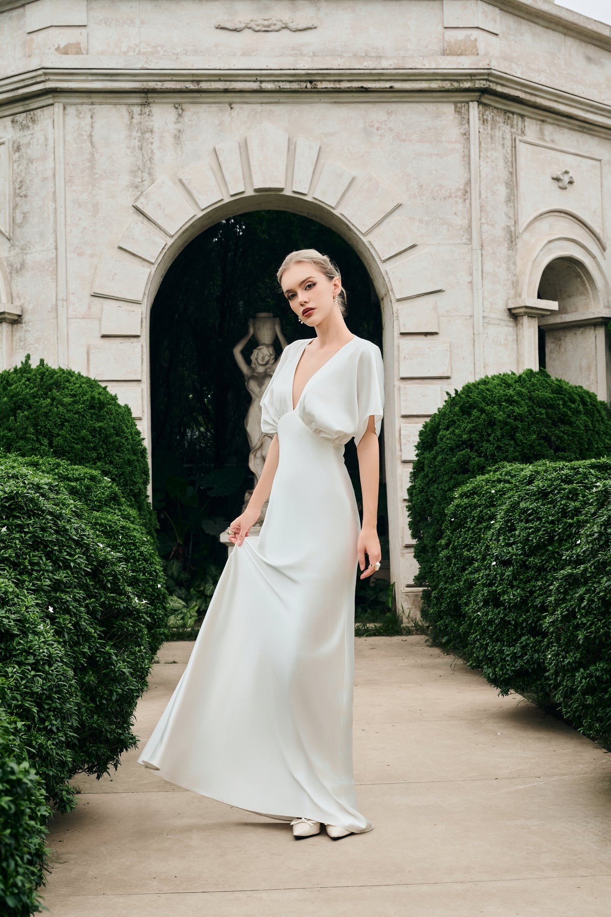 Grace Plunge Neck Maxi Dress