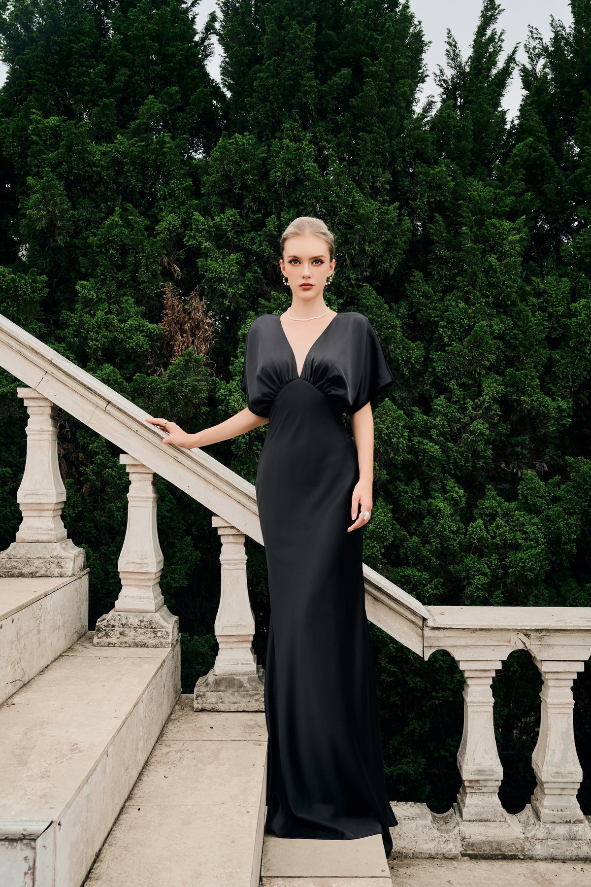 Grace Plunge Neck Maxi Dress