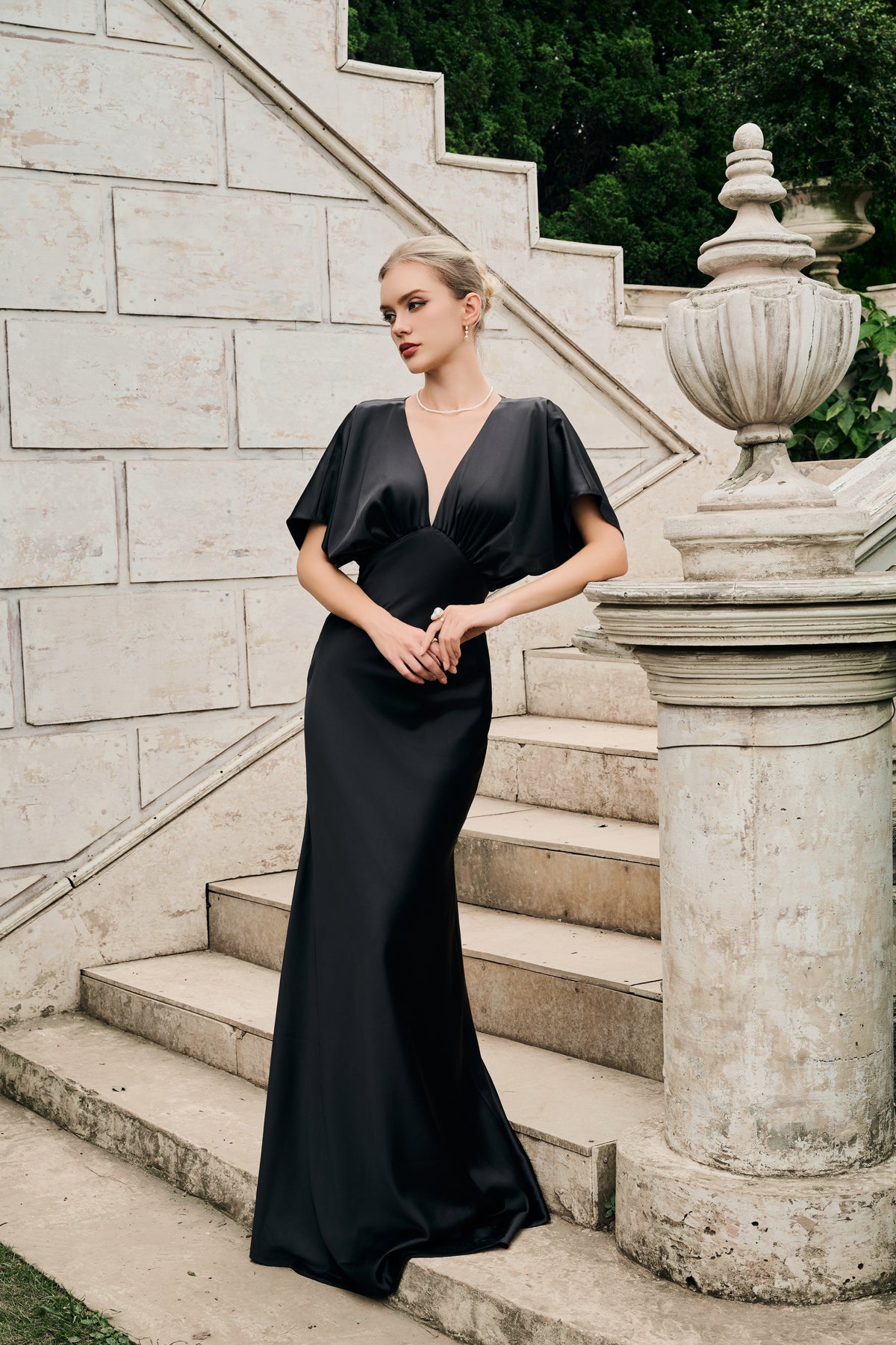 Grace Plunge Neck Maxi Dress