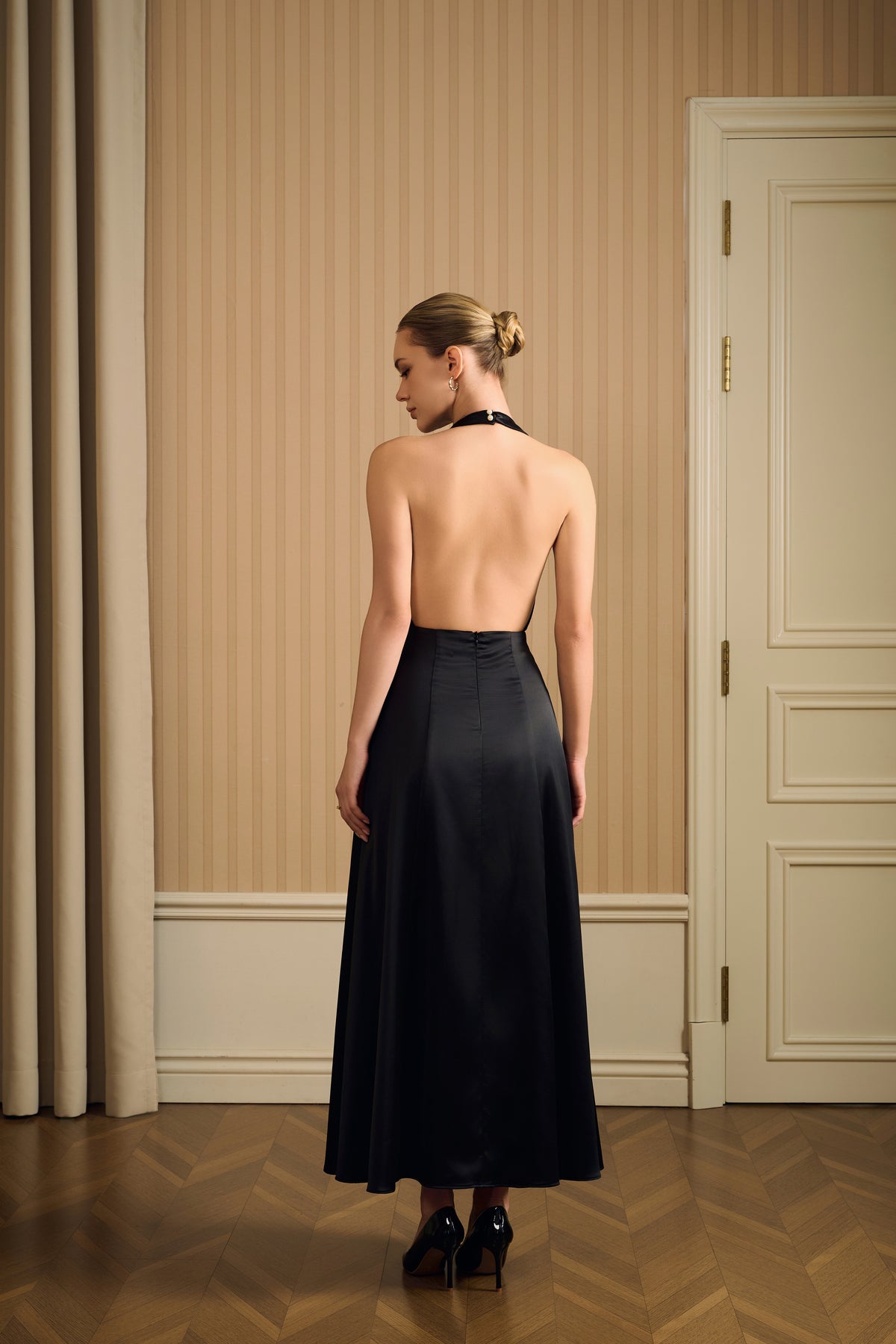 Estelle Plunge Neck Midi Dress