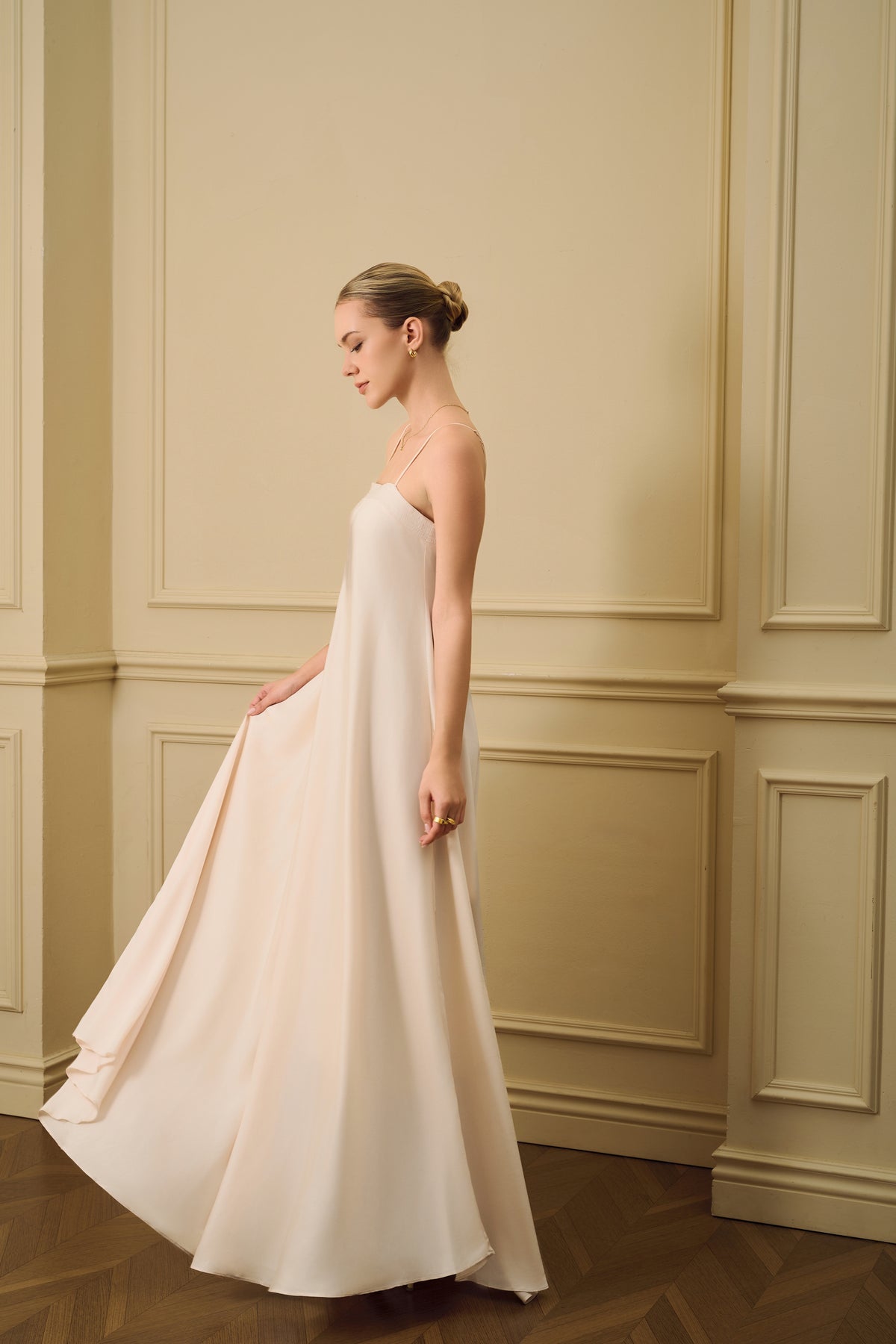 Anya Bias Cut Maxi Slip Dress